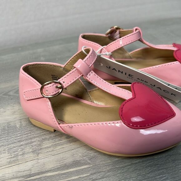 Janie and Jack 100048235 Heart T-Strap Ballet Flat NWT - Picture 3 of 11